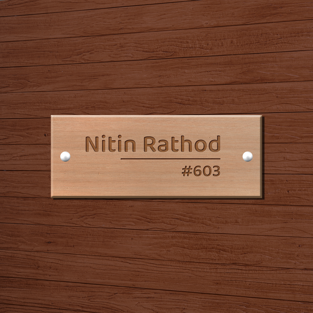 Engraved Wooden Name Plate -Plain