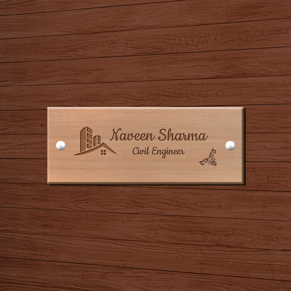 Engraved Wooden Name Plate -Professional