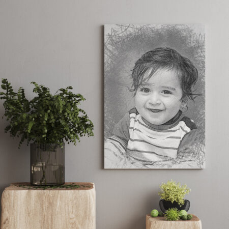 Pencil Sketch Canvas 4P